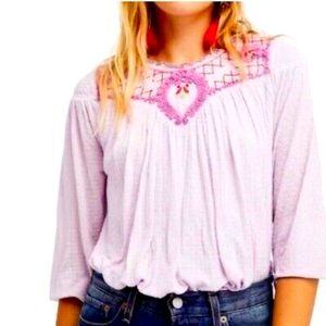 Free People Lilac Purple Begonia Boho top size large